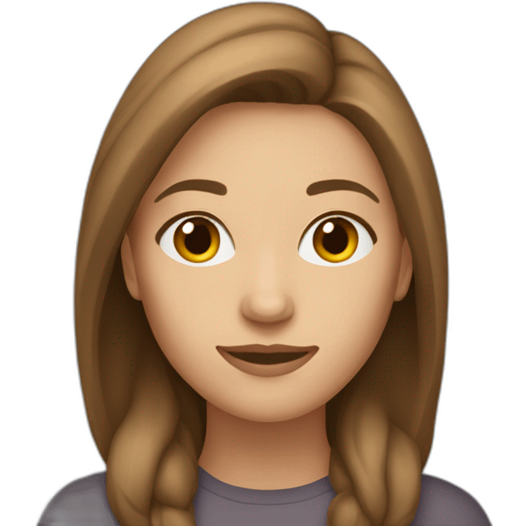 caucasian brown-haired woman emoji