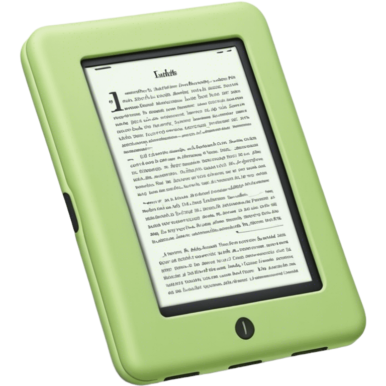 kindle reader na cor verde claro com página aberta  emoji