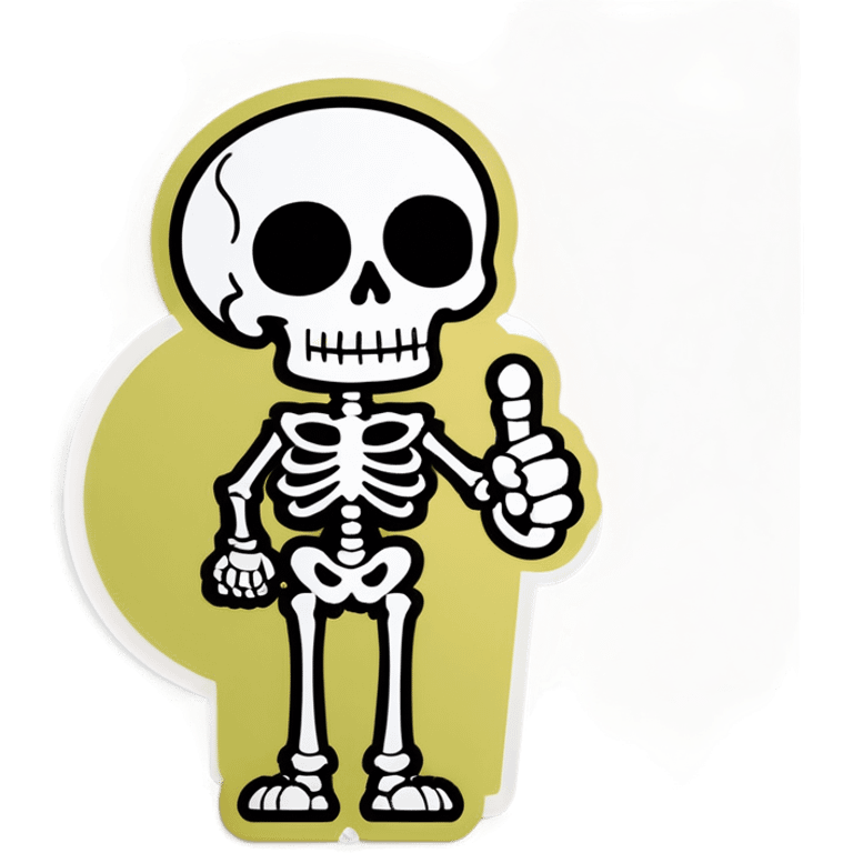 A skeleton with the middle finger emoji