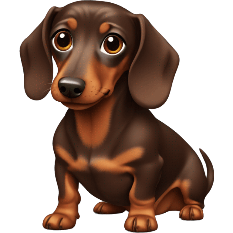 Chocolate tan dachshund emoji