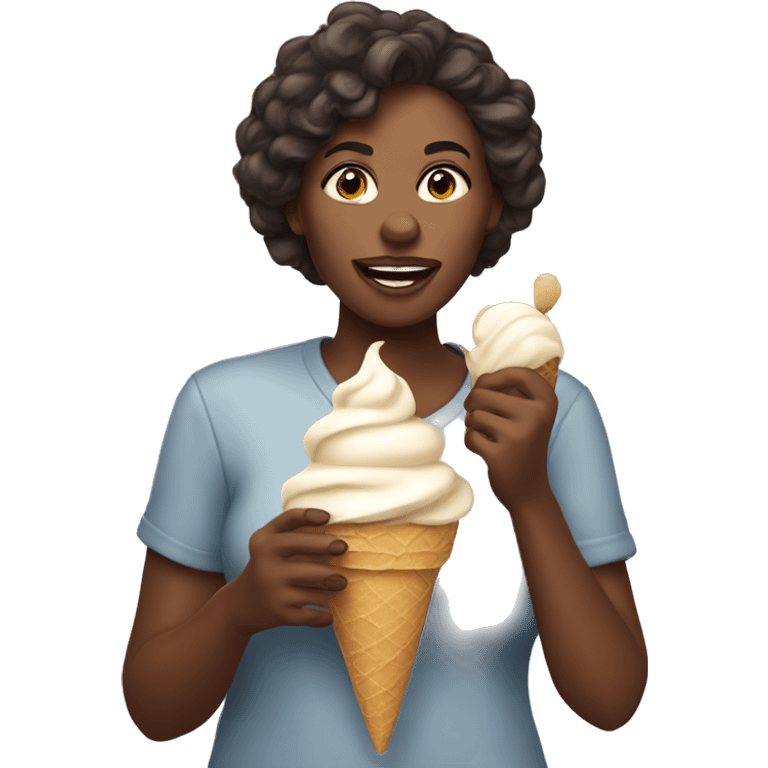 Inlove women eating ice cream emoji