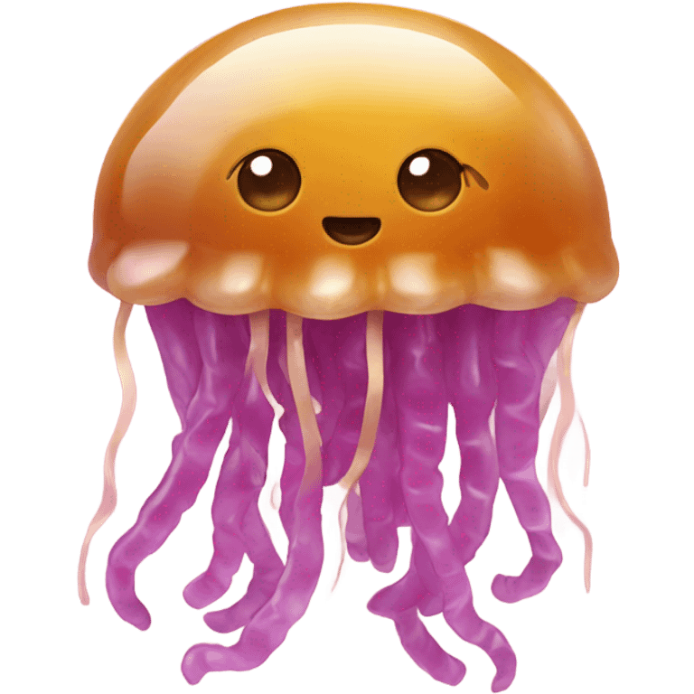 Jelly fish eating pasta  emoji