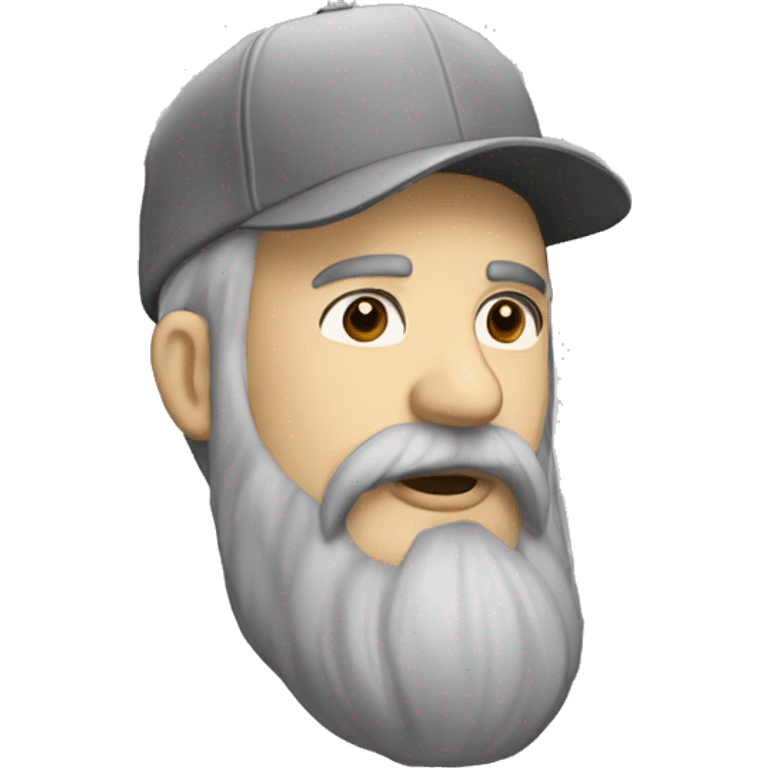 Headbanger long grey beard drivers cap emoji