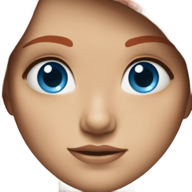 girl with blue eyes posing red hair emoji