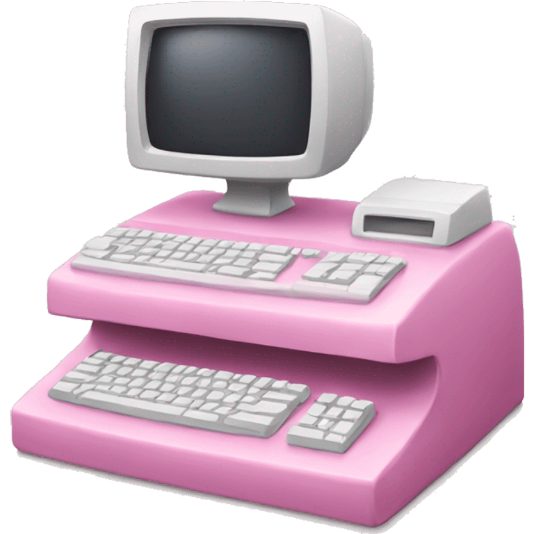 Pink computer emoji