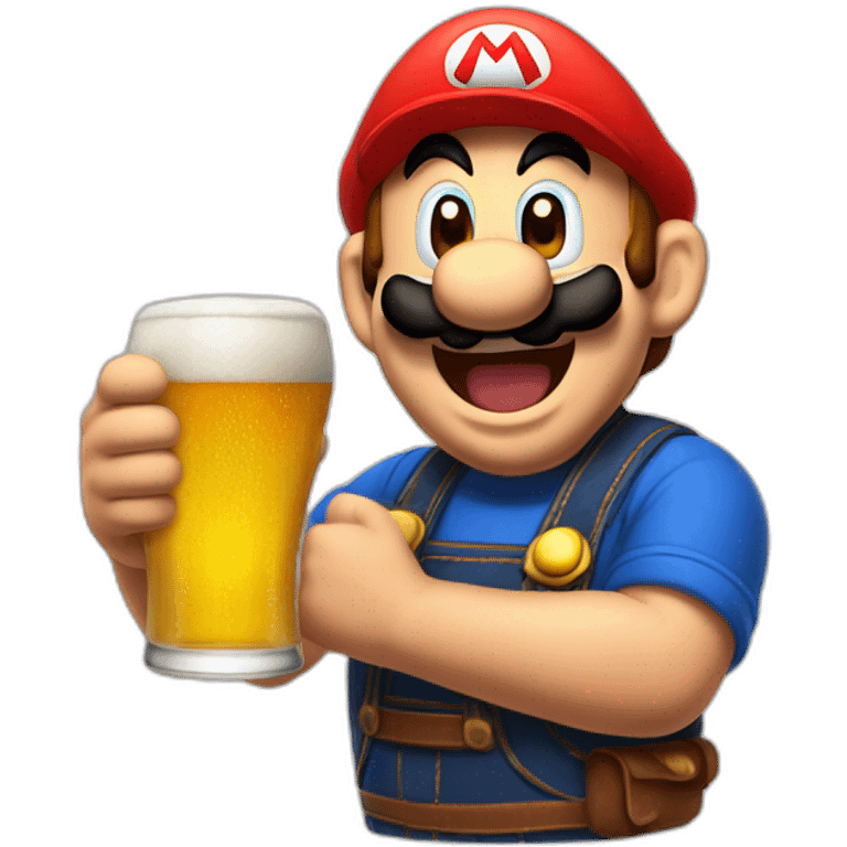 Mario bebiendo cerveza  emoji