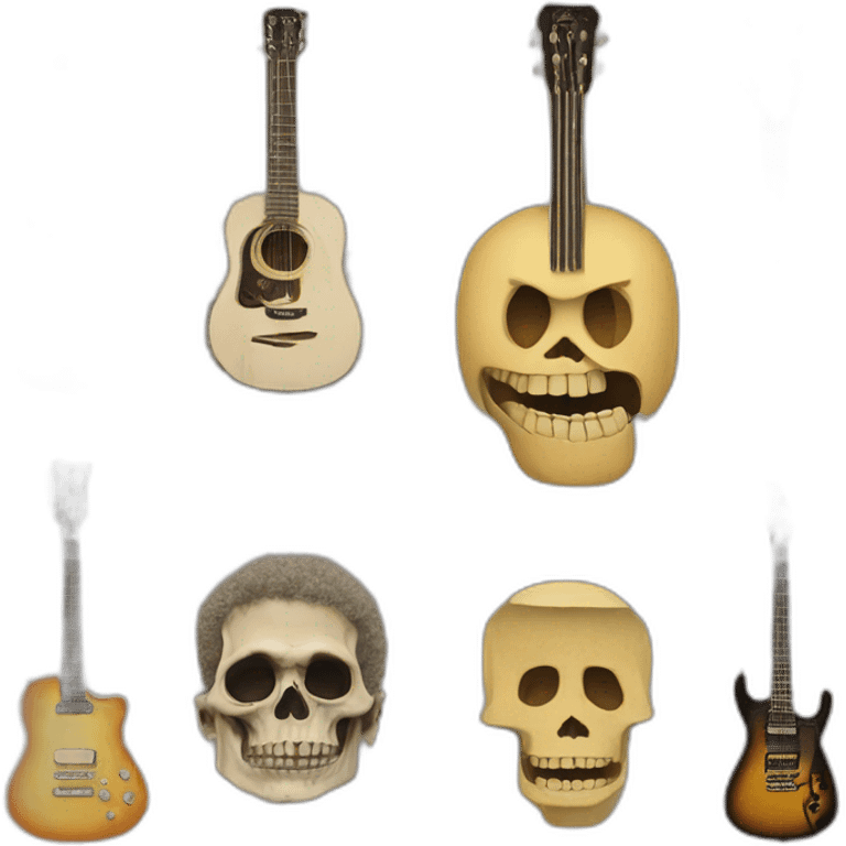 Soolking brook ;skeletal face ;affro cut ;guitar;crown emoji