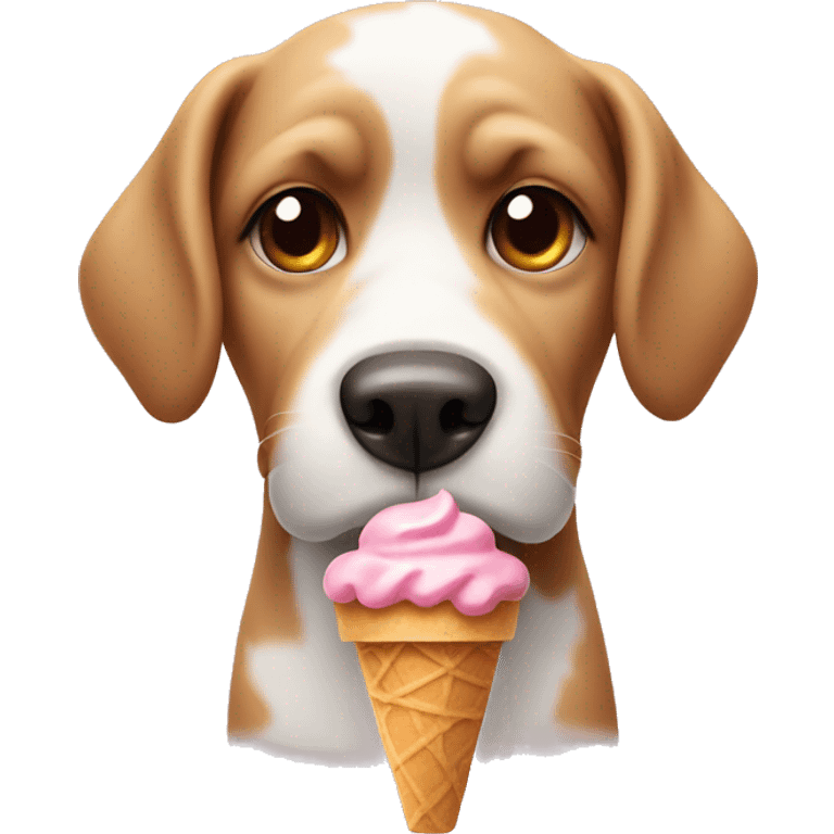 Dog with ice cream  emoji