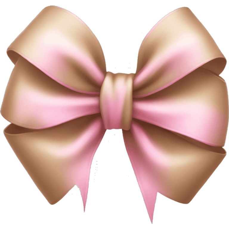 Light brown bow with highlights in light pink  emoji