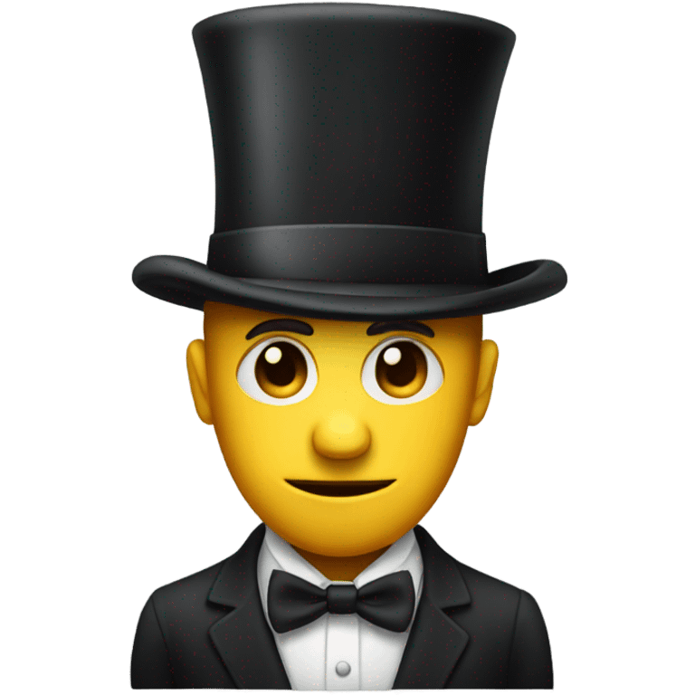 Sad face with a top hat emoji