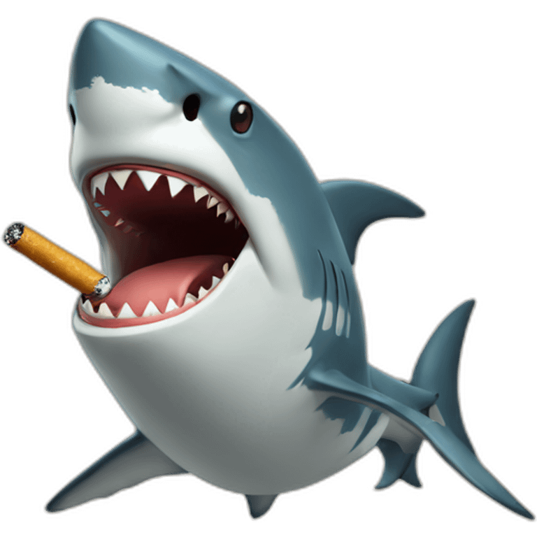 Shark smoking cigarette emoji