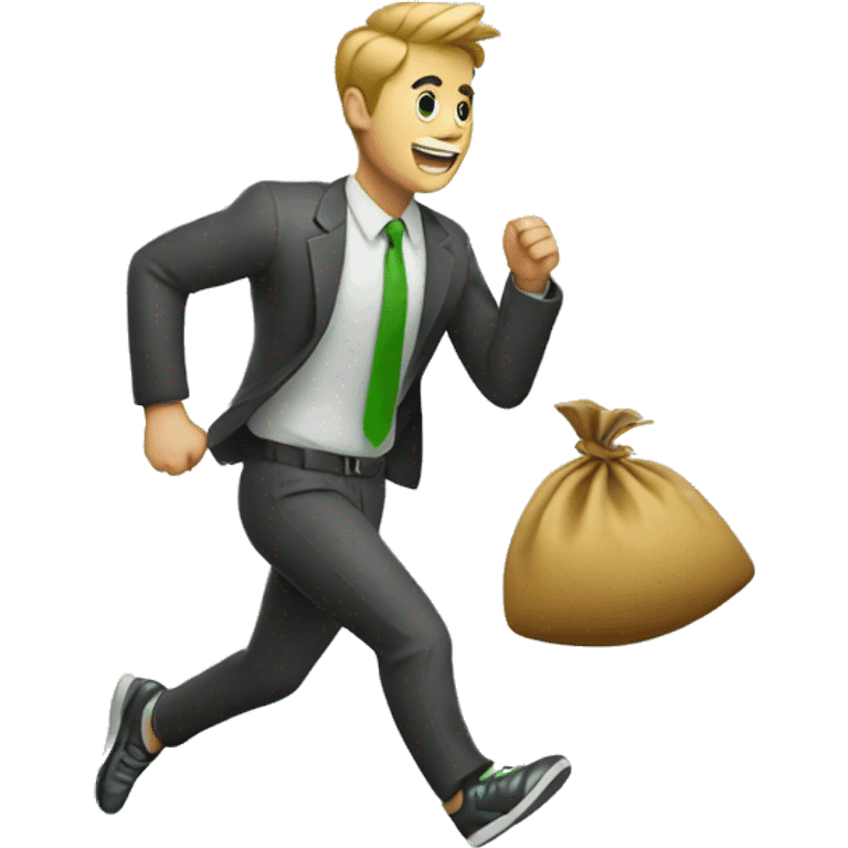 Guy running with moneybag emoji