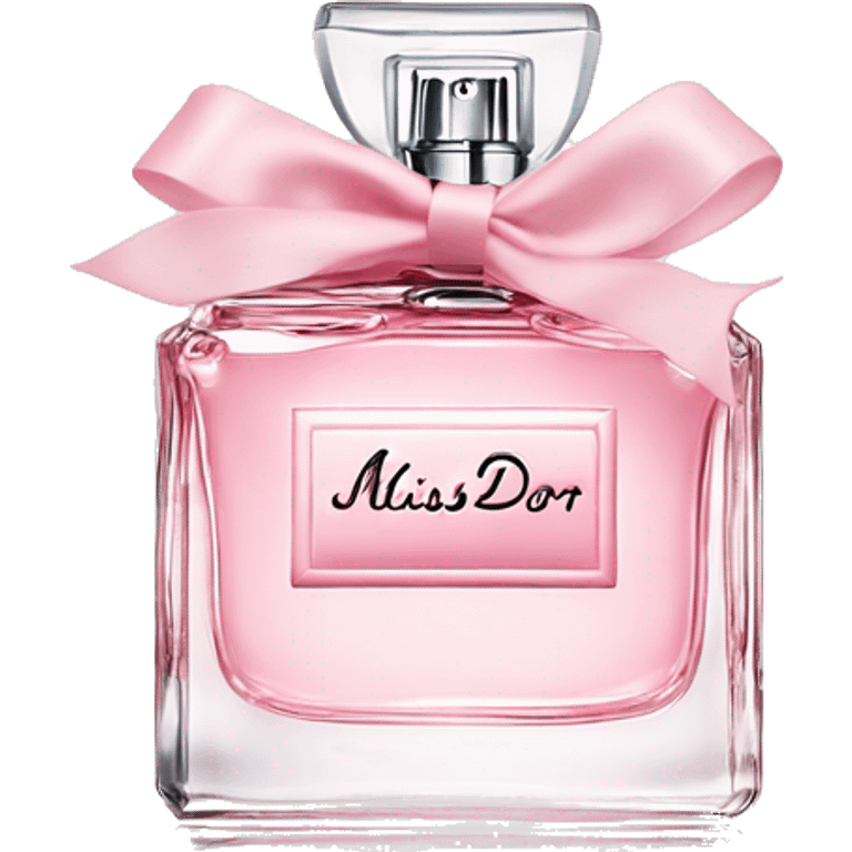 Light pink Miss Dior perfume with bow emoji