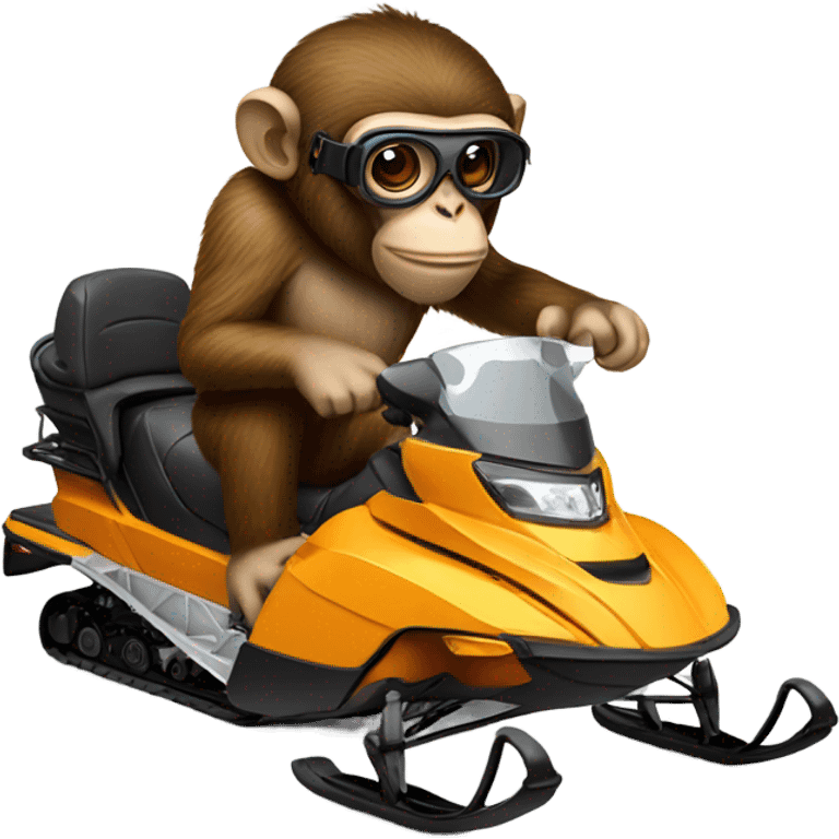 Monkey riding a snowmobile  emoji