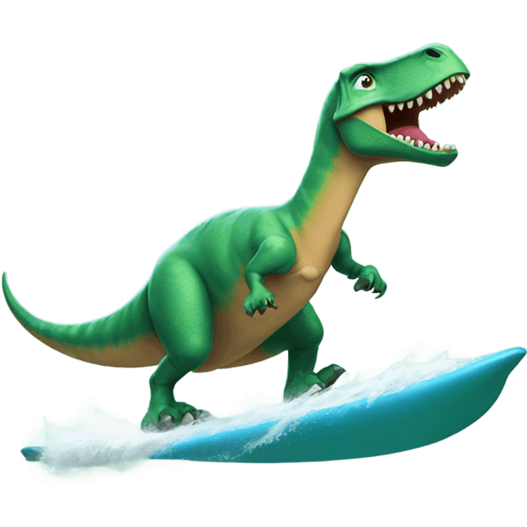 dinosaur surfing  emoji