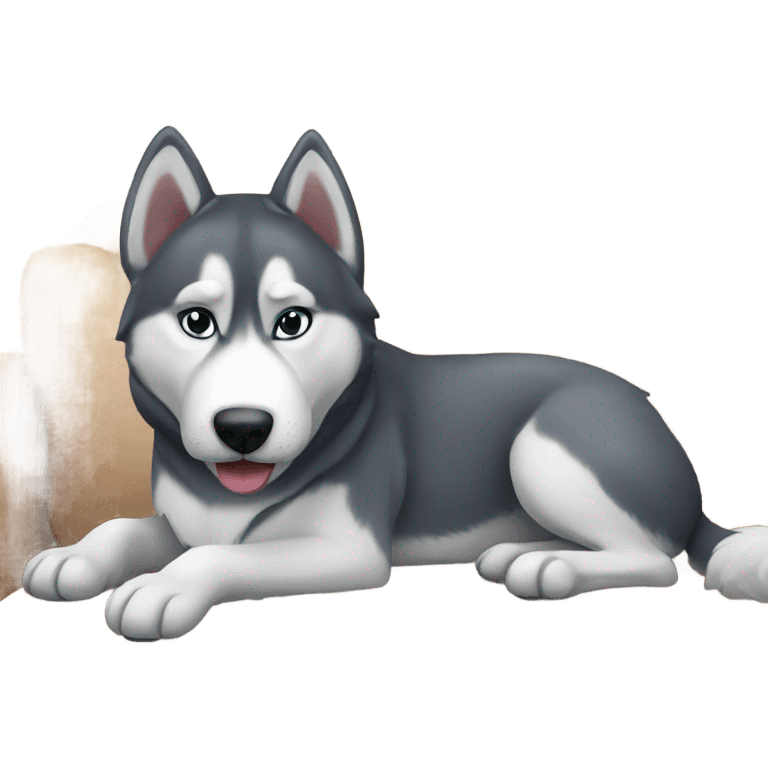 Husky on couch emoji