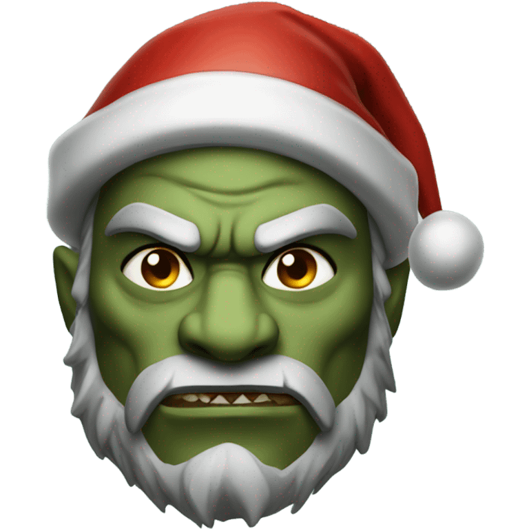 Fierce Orc ranger wearing santa hat emoji