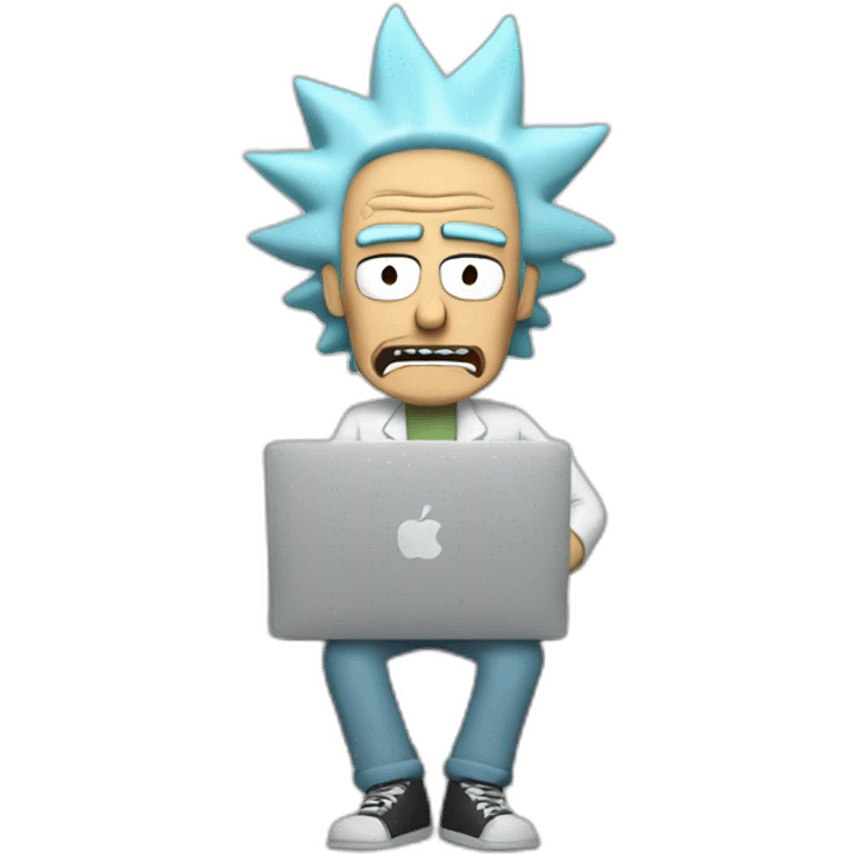 Rick Sanchez working with Macbook emoji