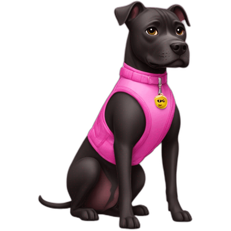 black pitbull in a barbie outfit emoji