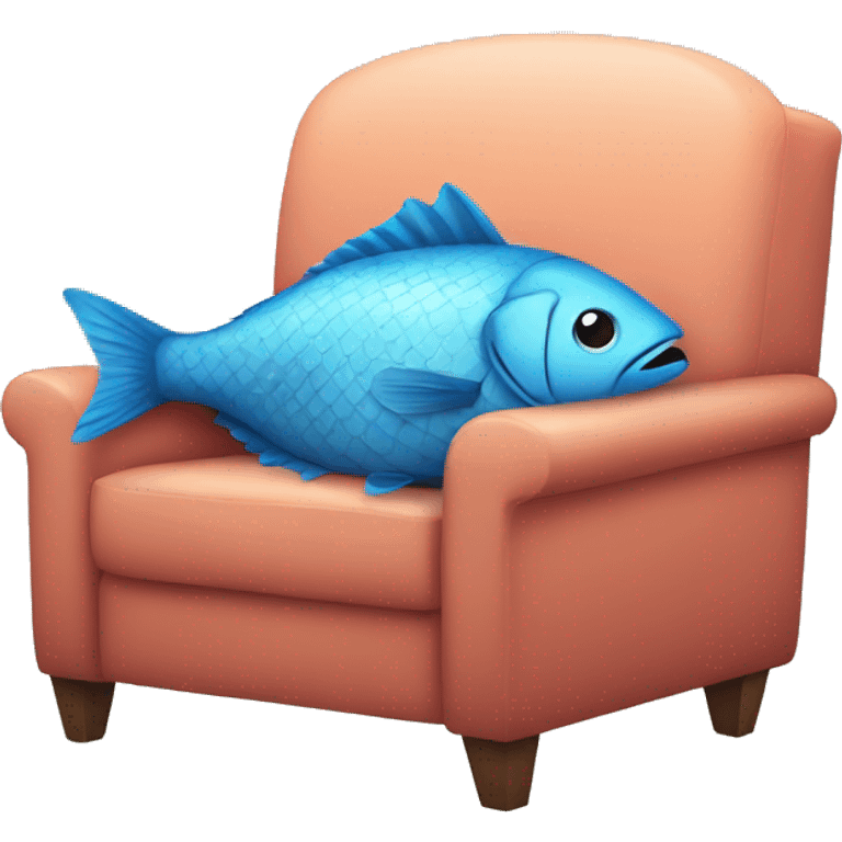 A fish in a armchair sleeping emoji