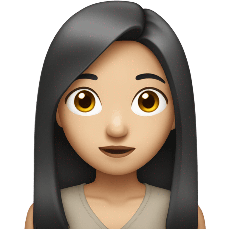 Asian girl with straight hair  emoji