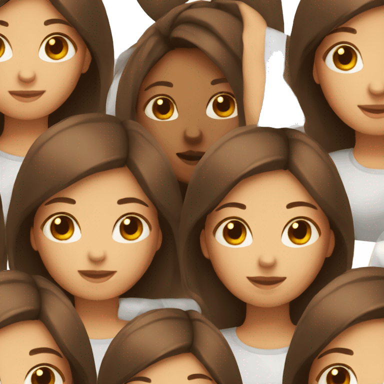 girl with straight brown hair emoji