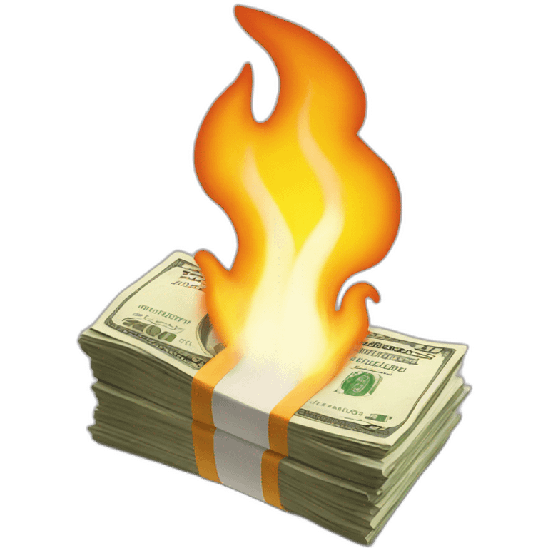 Money burning emoji