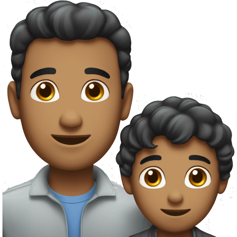 A gay couple one younger black hair one older. emoji