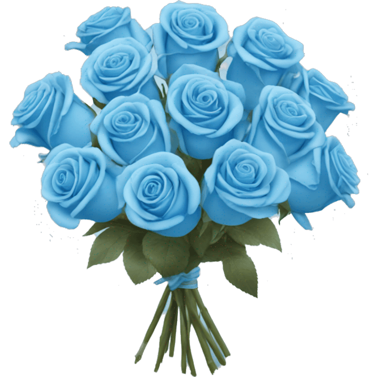  bouquet of 12 sky blue roses emoji