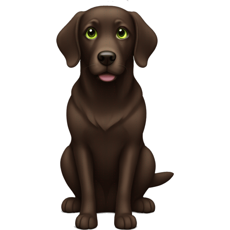 Dark Brown retriever with green eyes emoji