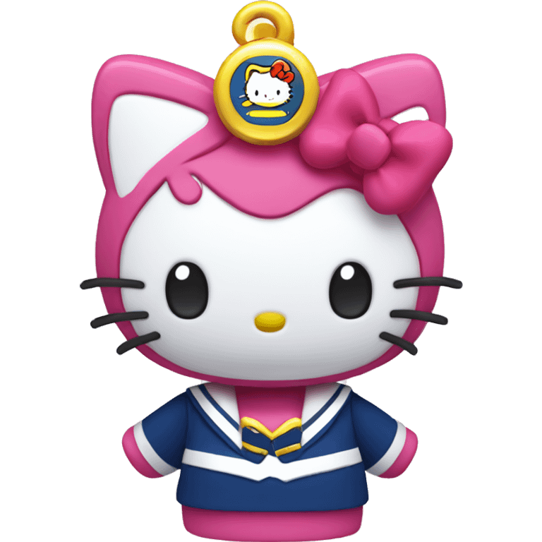 Hello kitty 3d happy smile with sailor moon emoji