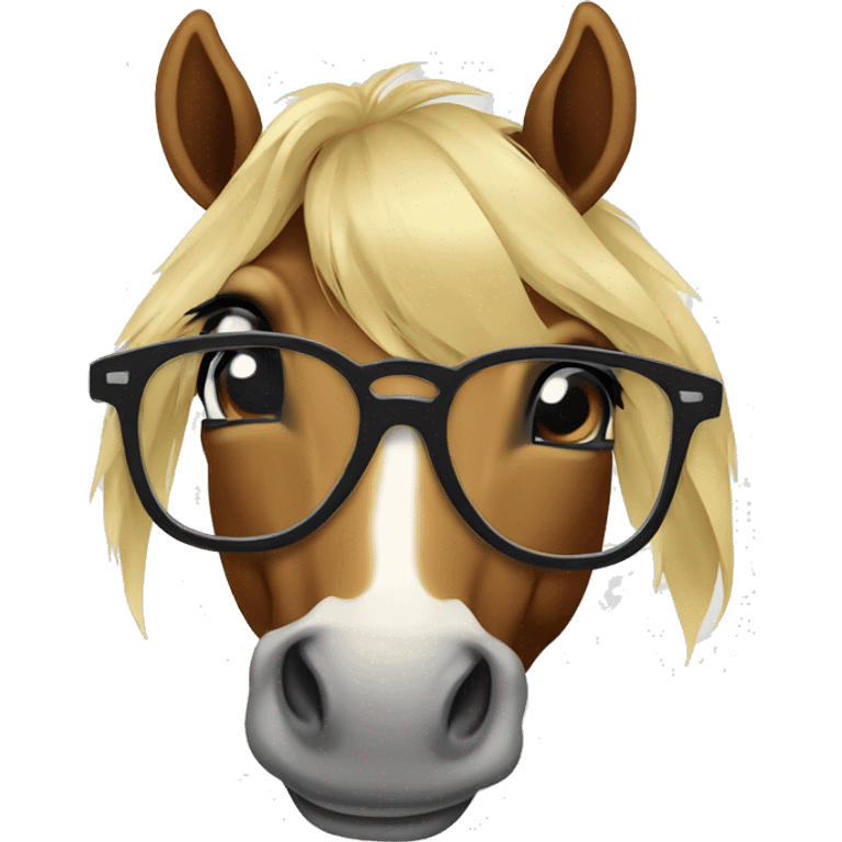 Horse with eyeglasses emoji