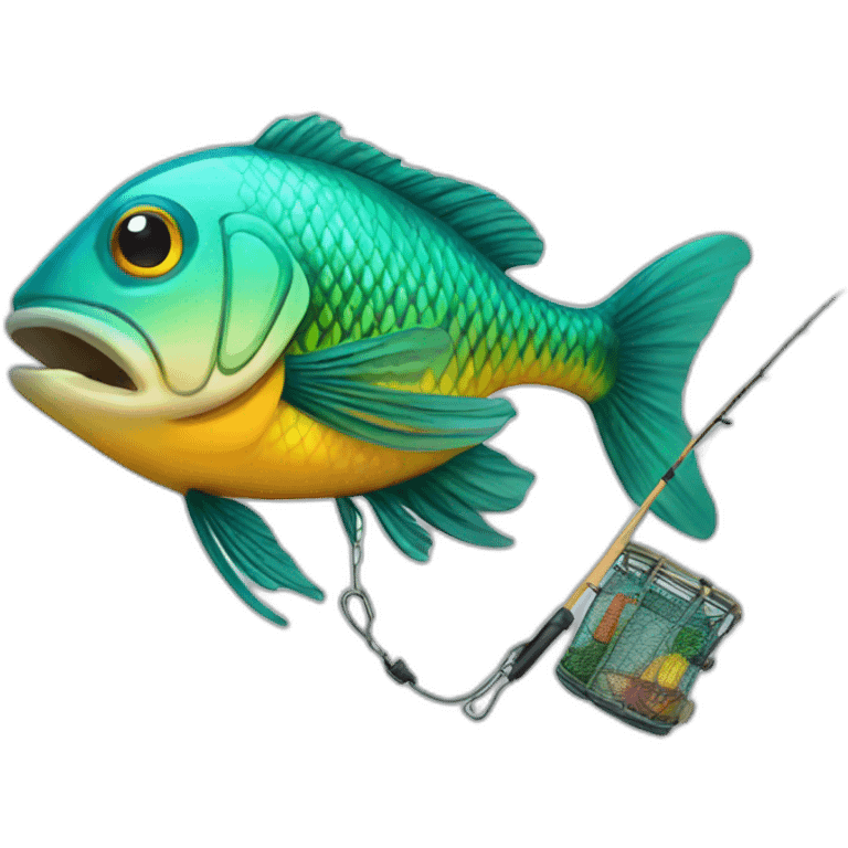 Fish with fishing gear emoji