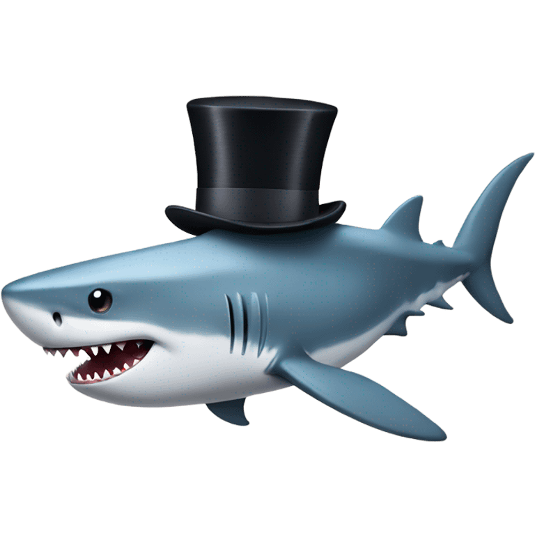 Shark with a top hat and beard emoji