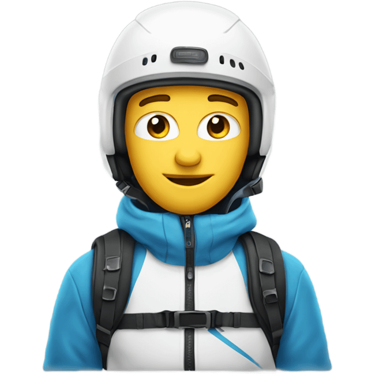 white guy with stubs in skiing gear emoji