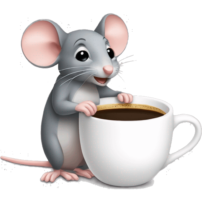 mouse drinking coffee emoji