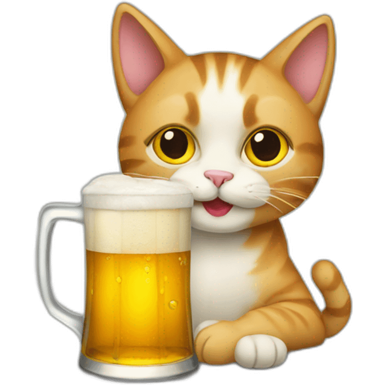 Cat drink beer emoji