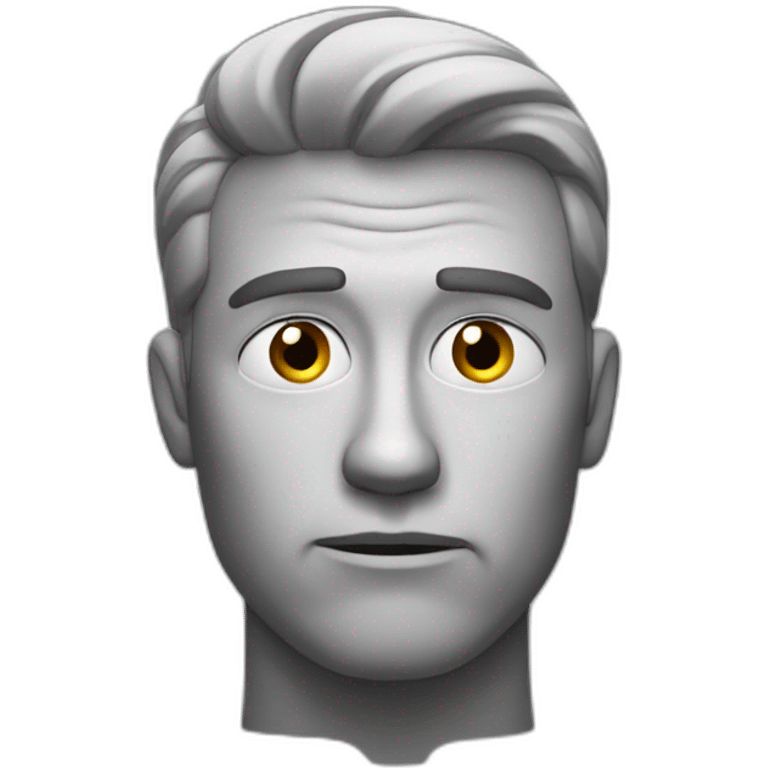 man with a hand on his chin, looking doubtful, thinking about something. emoji