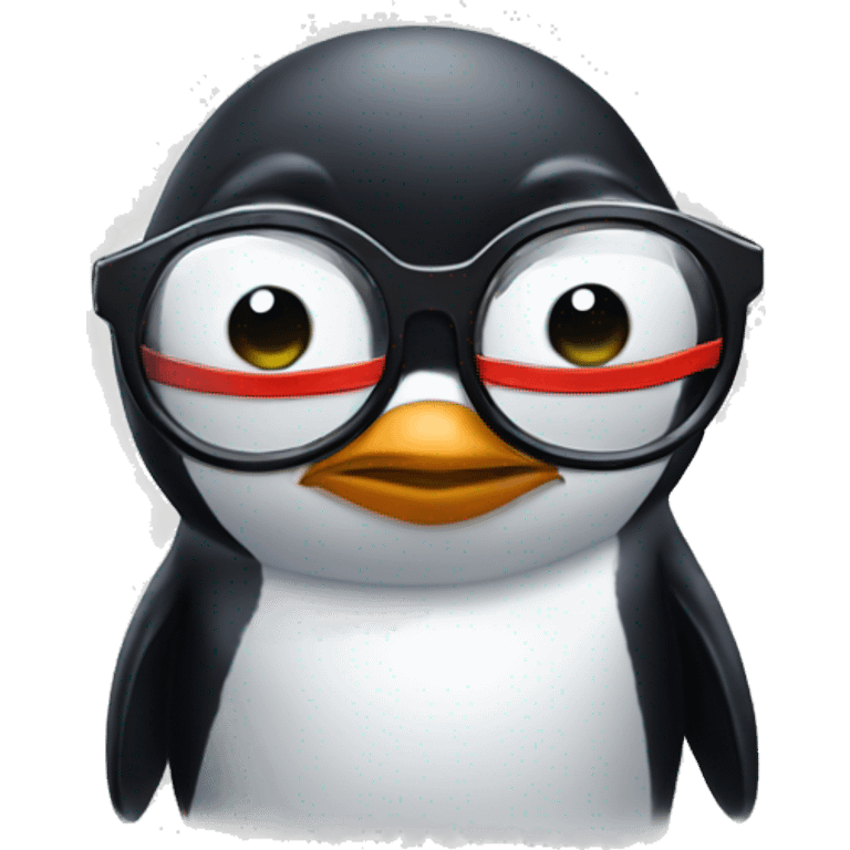 penguin with superhero glasses emoji