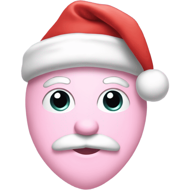 pale pink heart with Santa hat  emoji