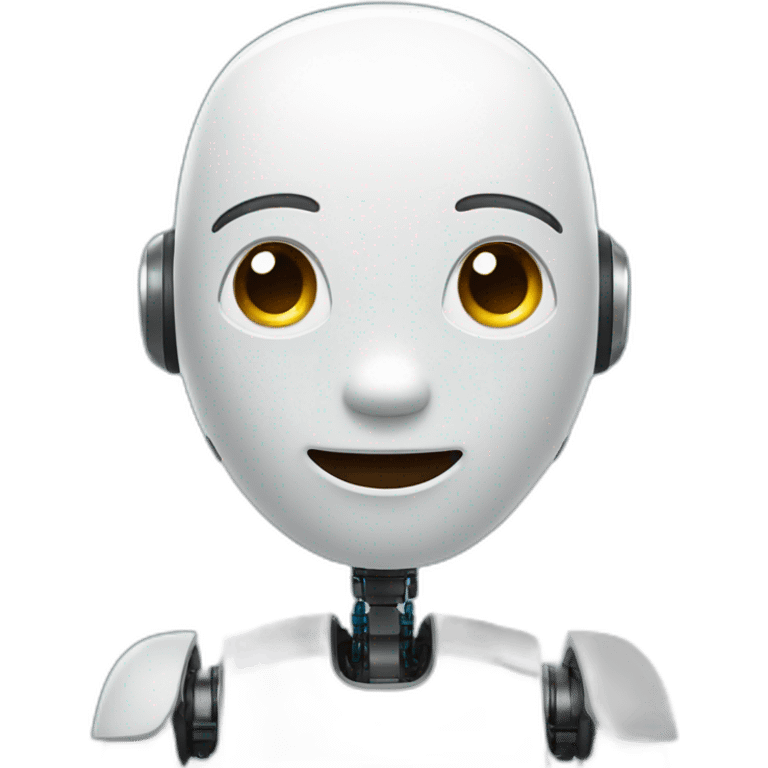 Artificial intelligent voice assistant with robotic and friendly face emoji