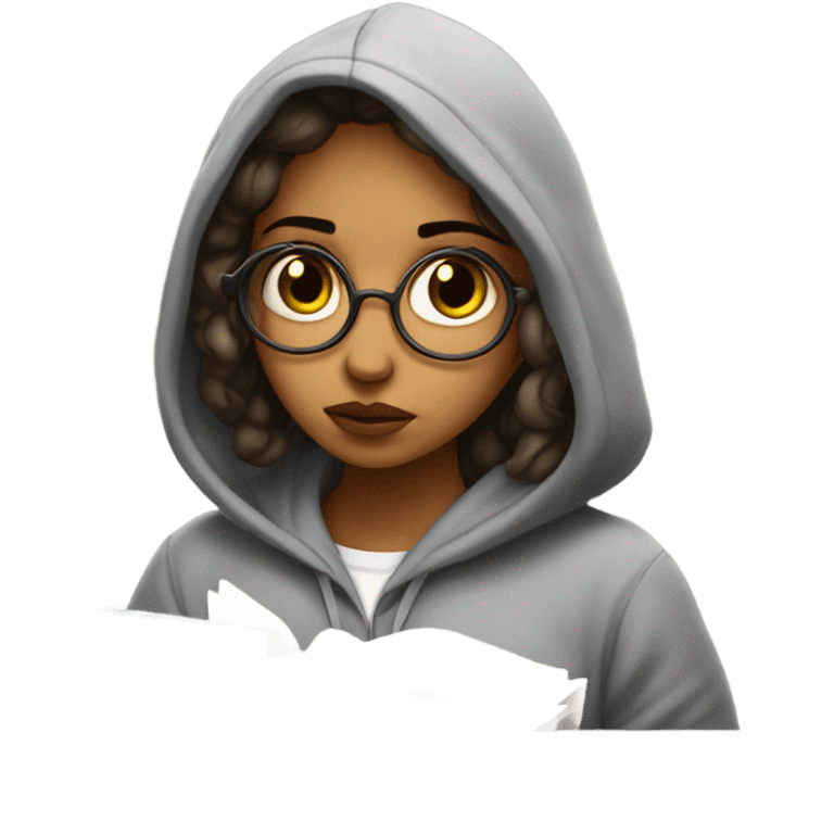 Sad girl law student emoji