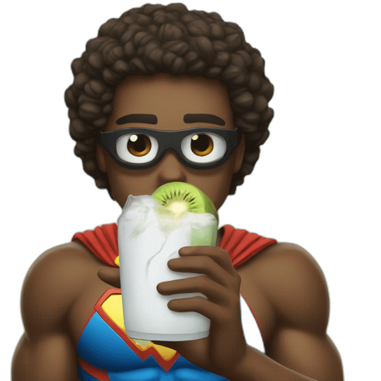 superheroes drinking coconut water emoji