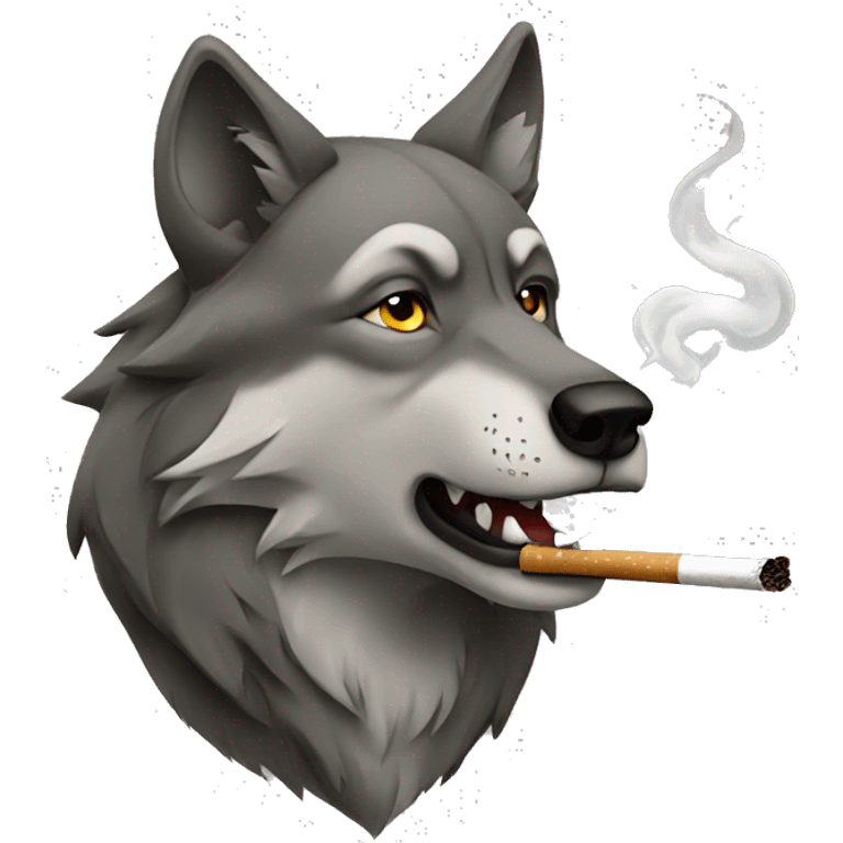 Wolf smoking emoji