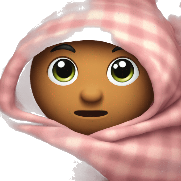 Cute, cosy emoji face with blanket  emoji