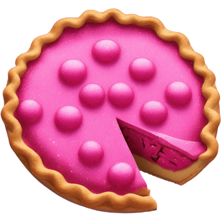 Hot pink pie with glitter  emoji