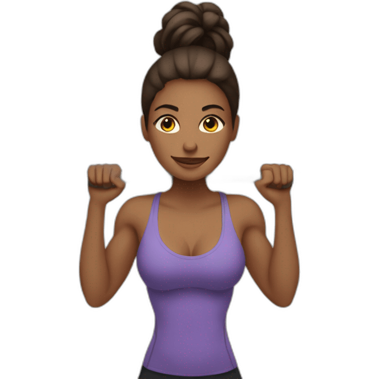 woman lifting weights in gym emoji