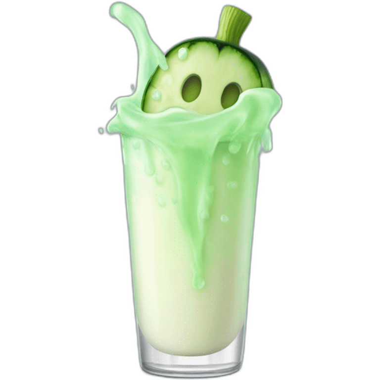 Glow man  cucumber milk splash emoji