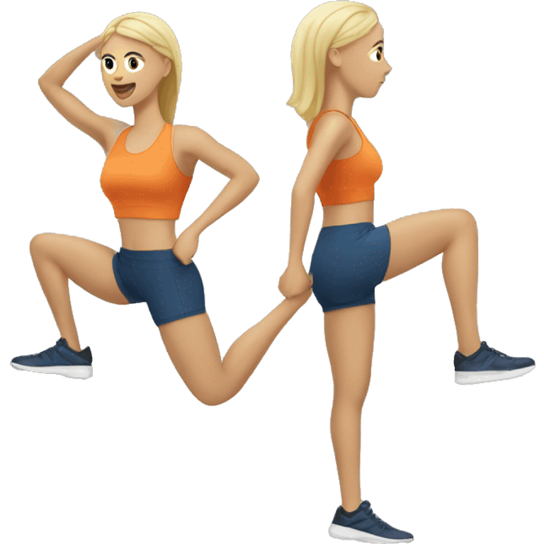 Mujer rubia entrenando  emoji