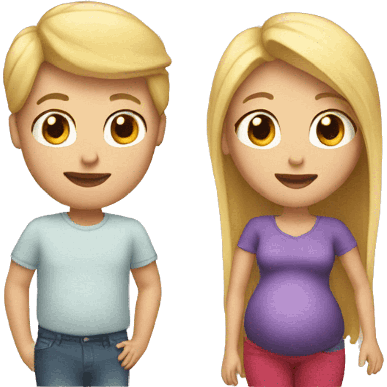 With both blonde hair Pregnant family  emoji